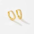 925 Sterling Silver Zircon Huggie Earrings