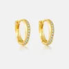 925 Sterling Silver Zircon Huggie Earrings