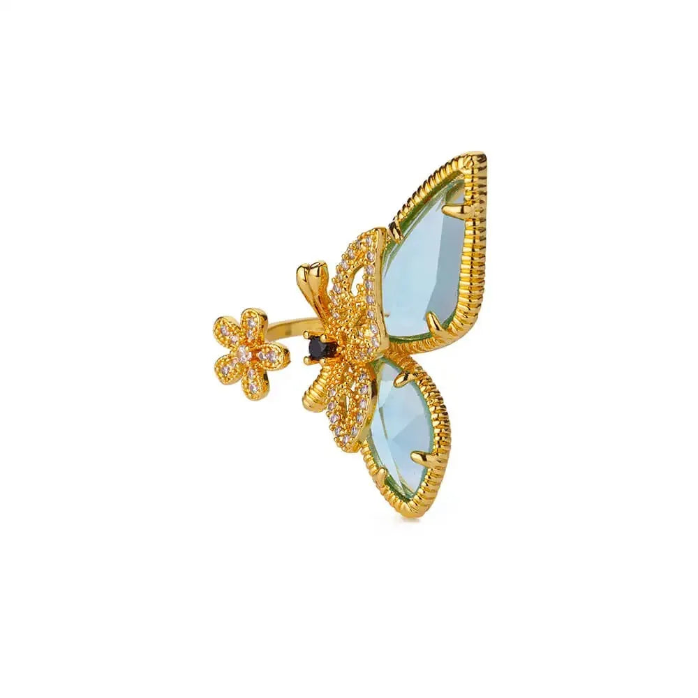 Golden Butterfly Open Ring