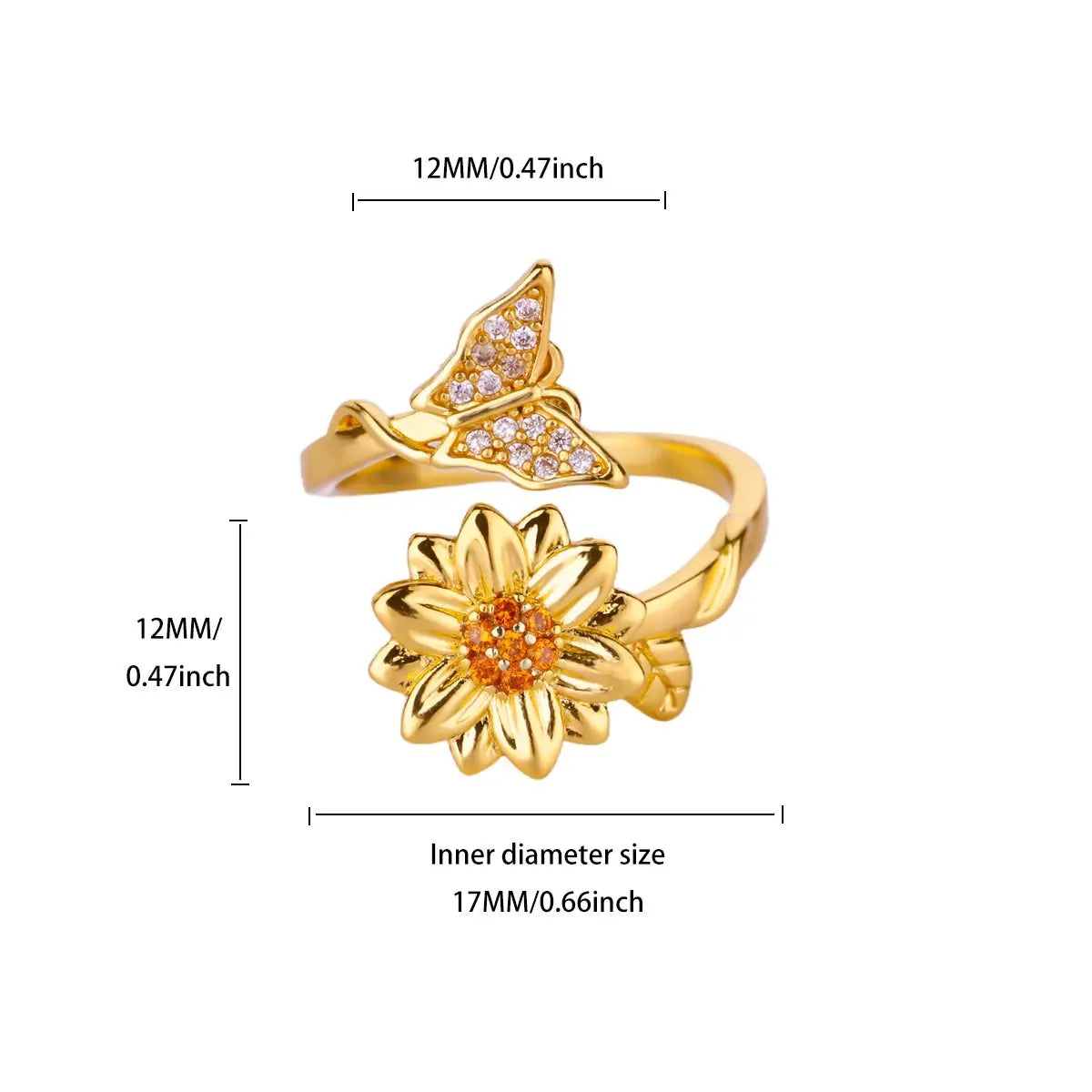 Sunflower Spinner Ring