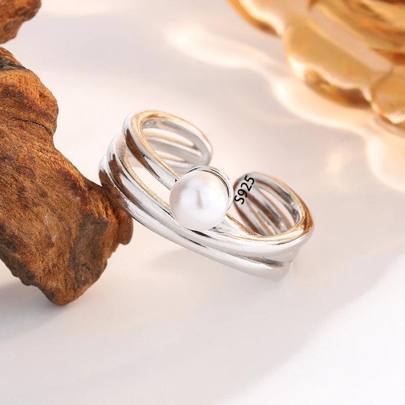 Sterling Silver Pearl Ring