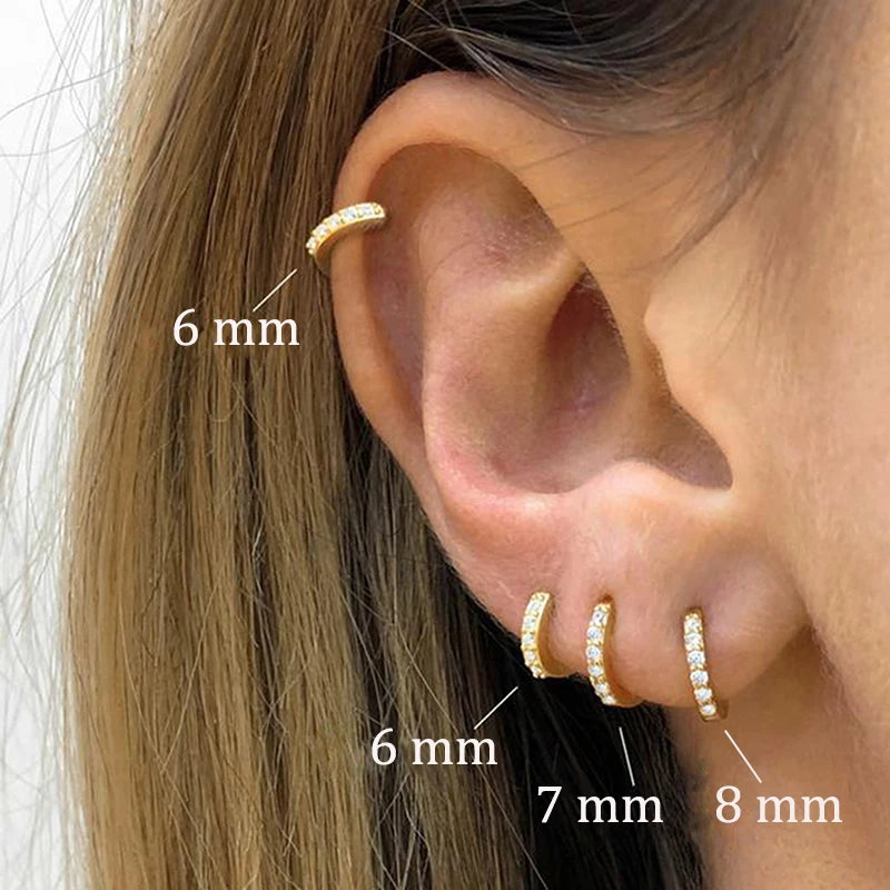 Crystal Zirconia Huggie Earrings