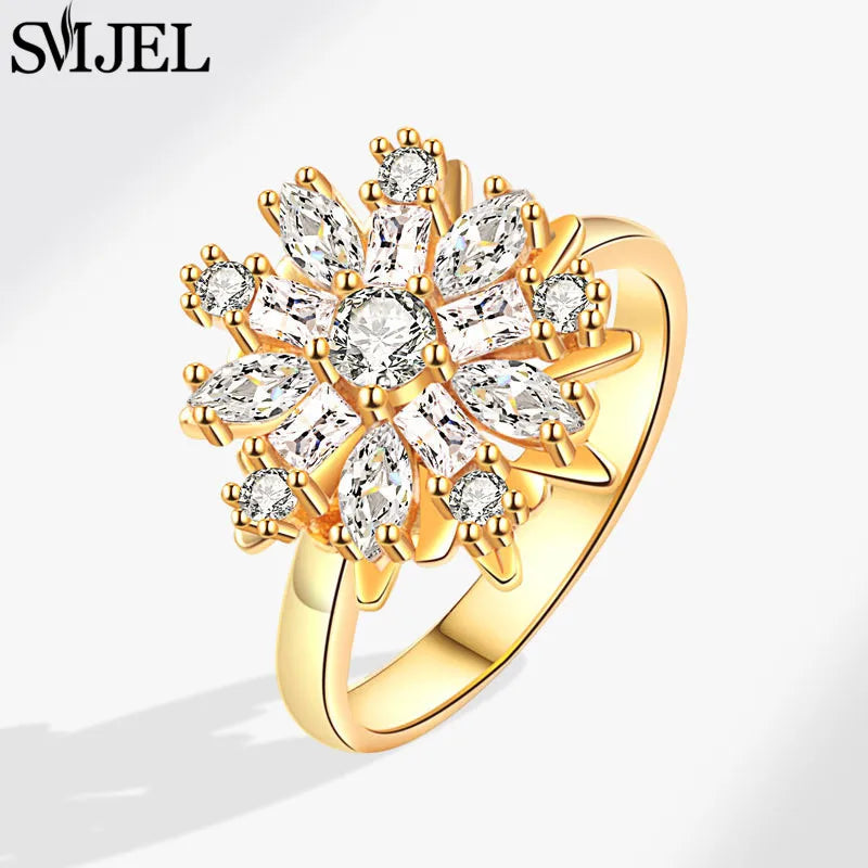 Crystal Bloom Spinner Ring