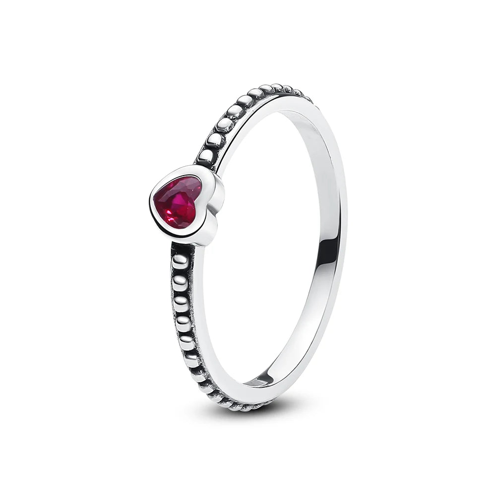 925 Sterling Silver Pavé Heart Ring