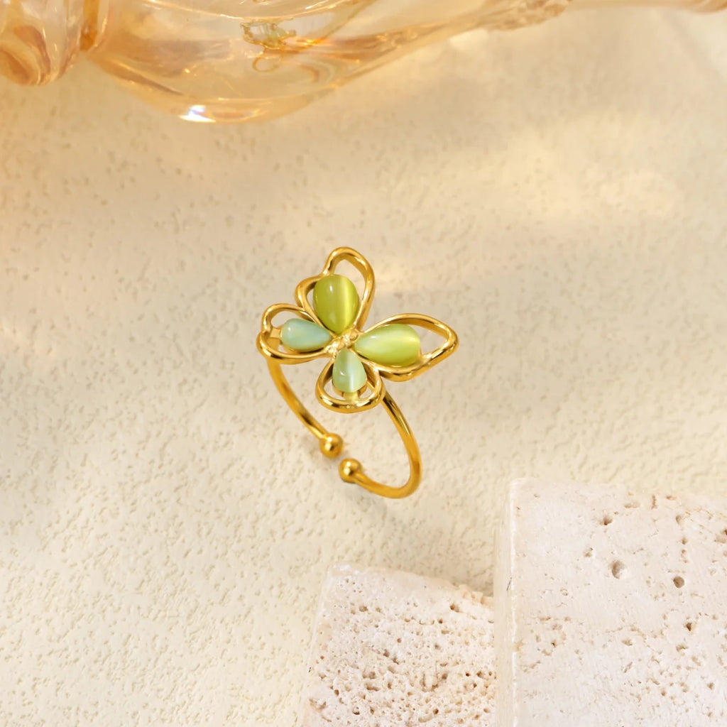 Golden Butterfly Open Ring