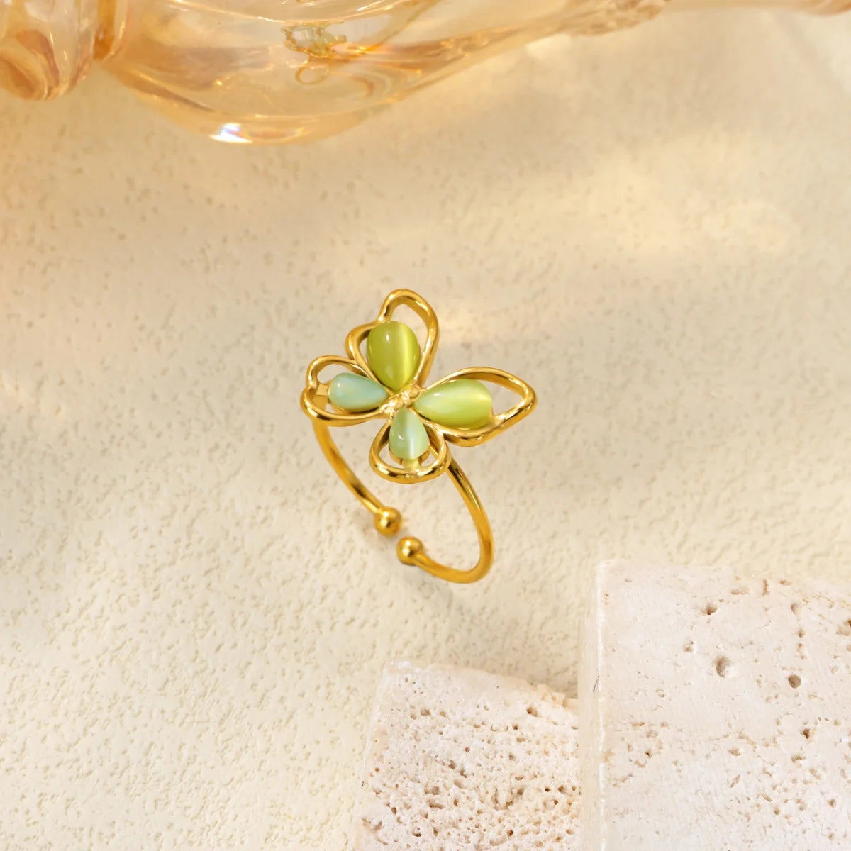 Golden Butterfly Open Ring