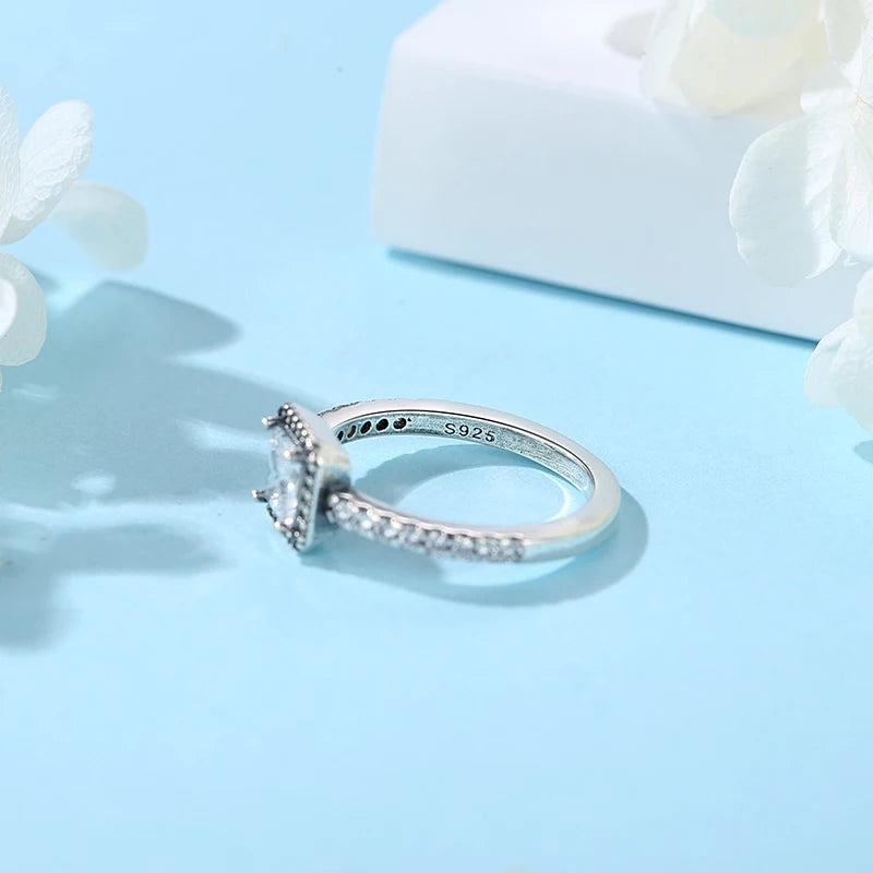 925 Sterling Silver Pavé Heart Ring