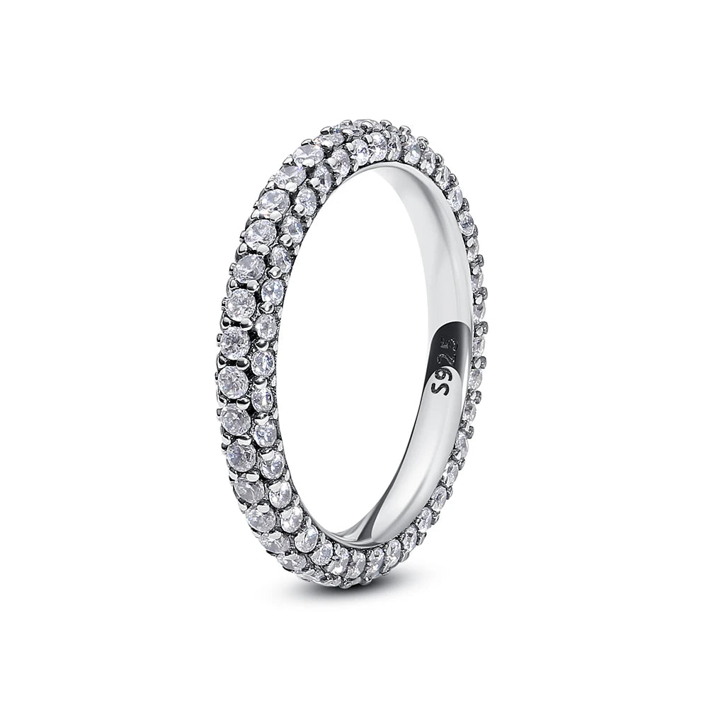 925 Sterling Silver Pavé Heart Ring