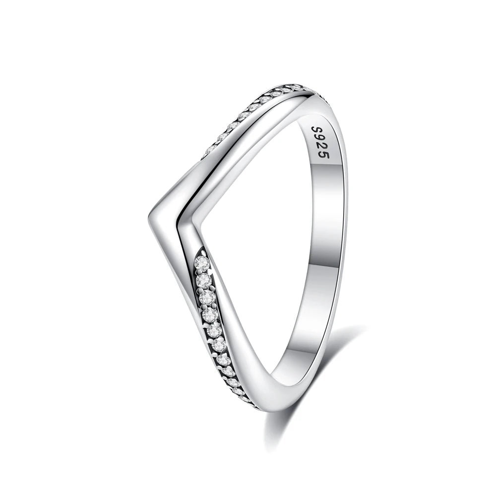 925 Sterling Silver Pavé Heart Ring
