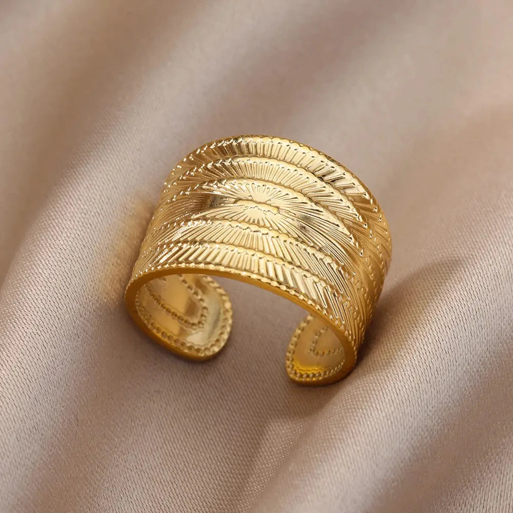 Golden Geometry Open Ring