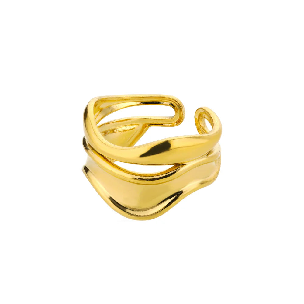 Golden Geometry Open Ring