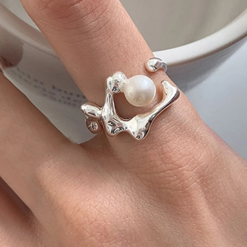 Sterling Silver Pearl Ring
