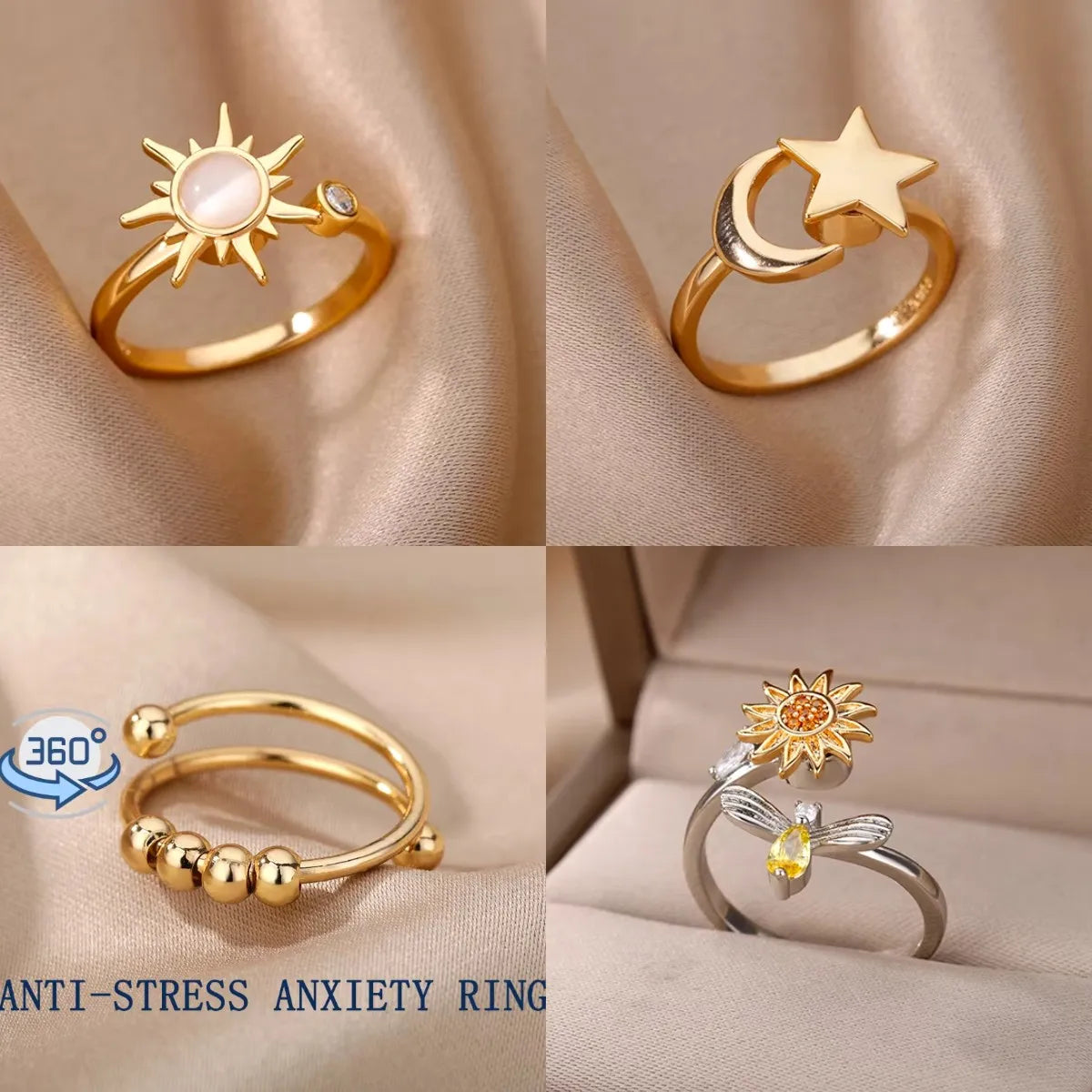 Sunflower Spinner Ring