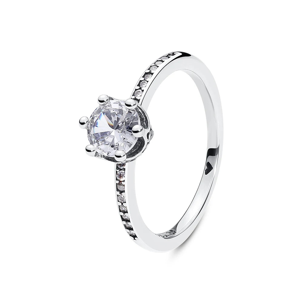 925 Sterling Silver Pavé Heart Ring