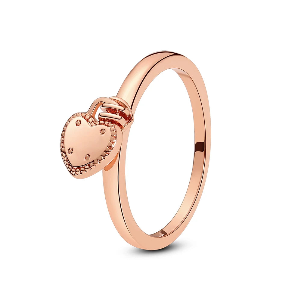925 Sterling Silver Pavé Heart Ring
