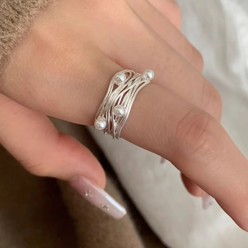 Sterling Silver Pearl Ring