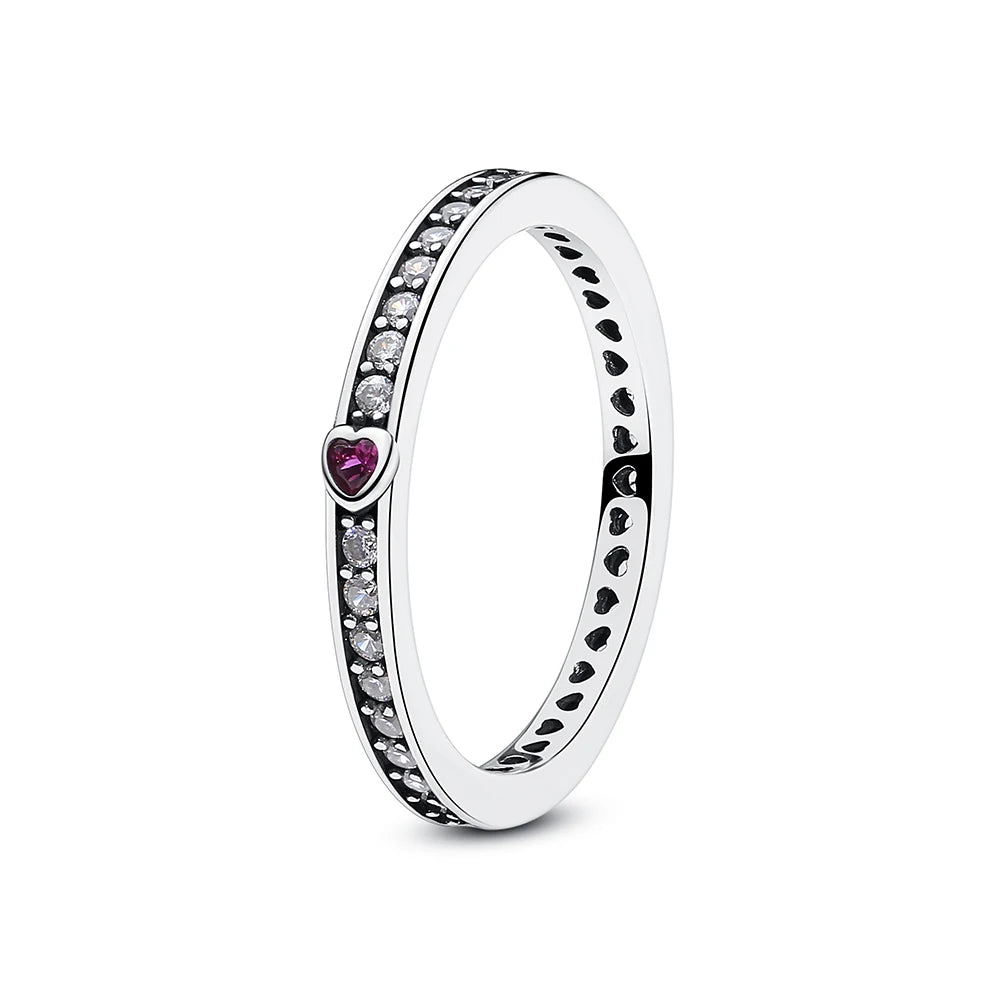 925 Sterling Silver Pavé Heart Ring