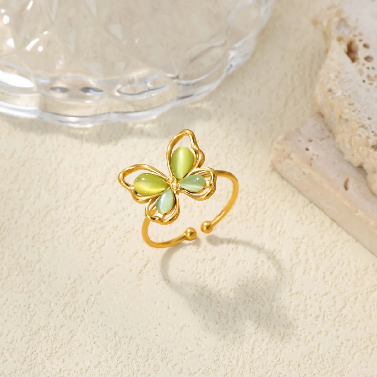 Golden Butterfly Open Ring