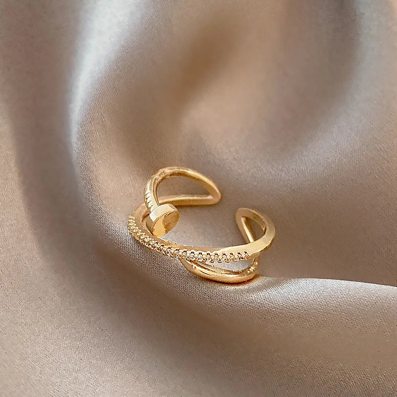 Golden Zircon Adjustable Ring