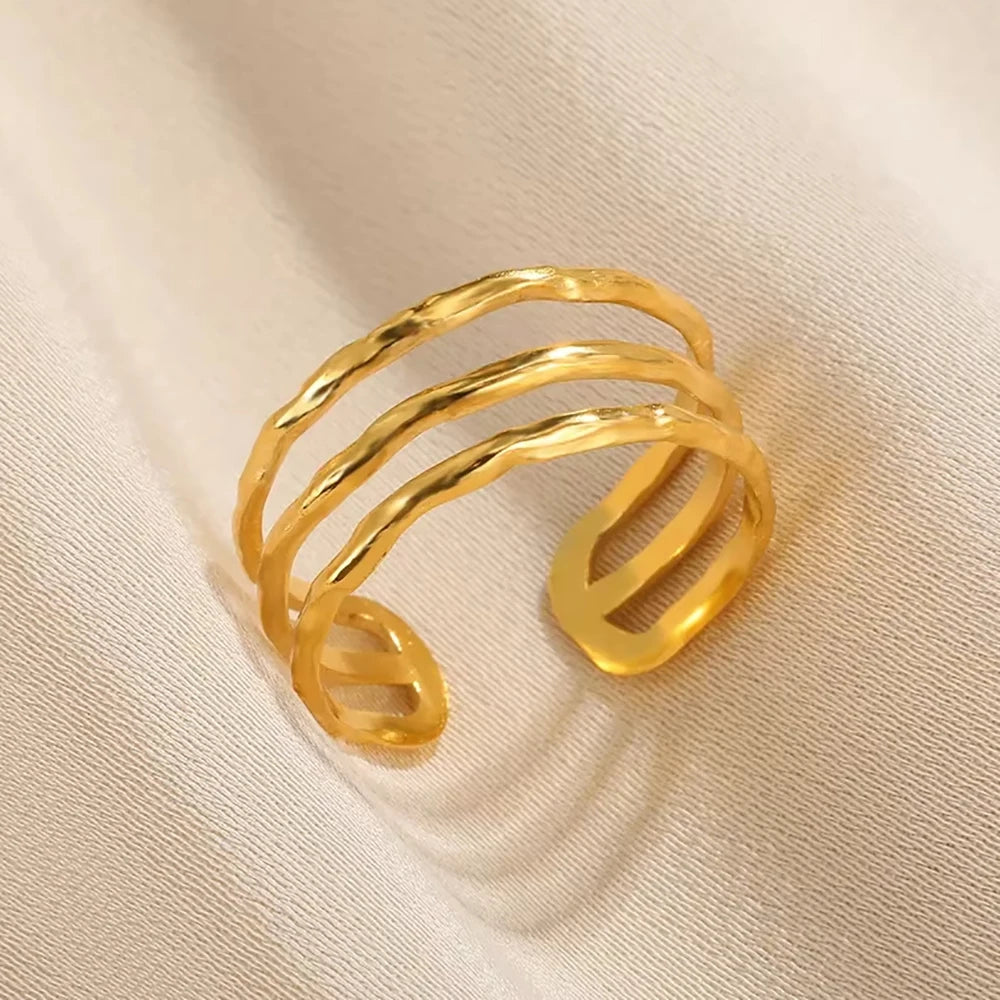 Golden Geometry Open Ring