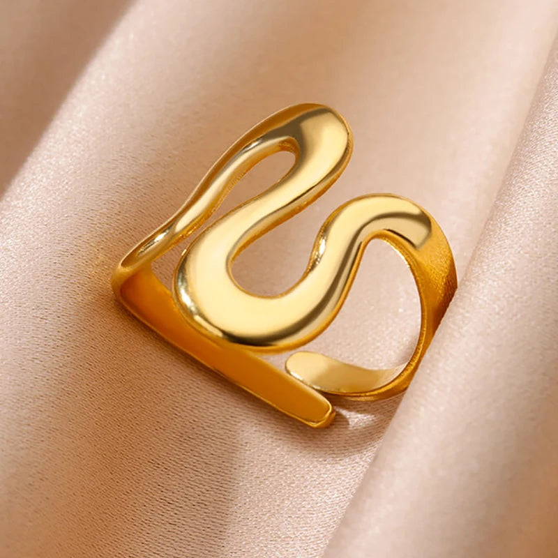 Golden Geometry Open Ring