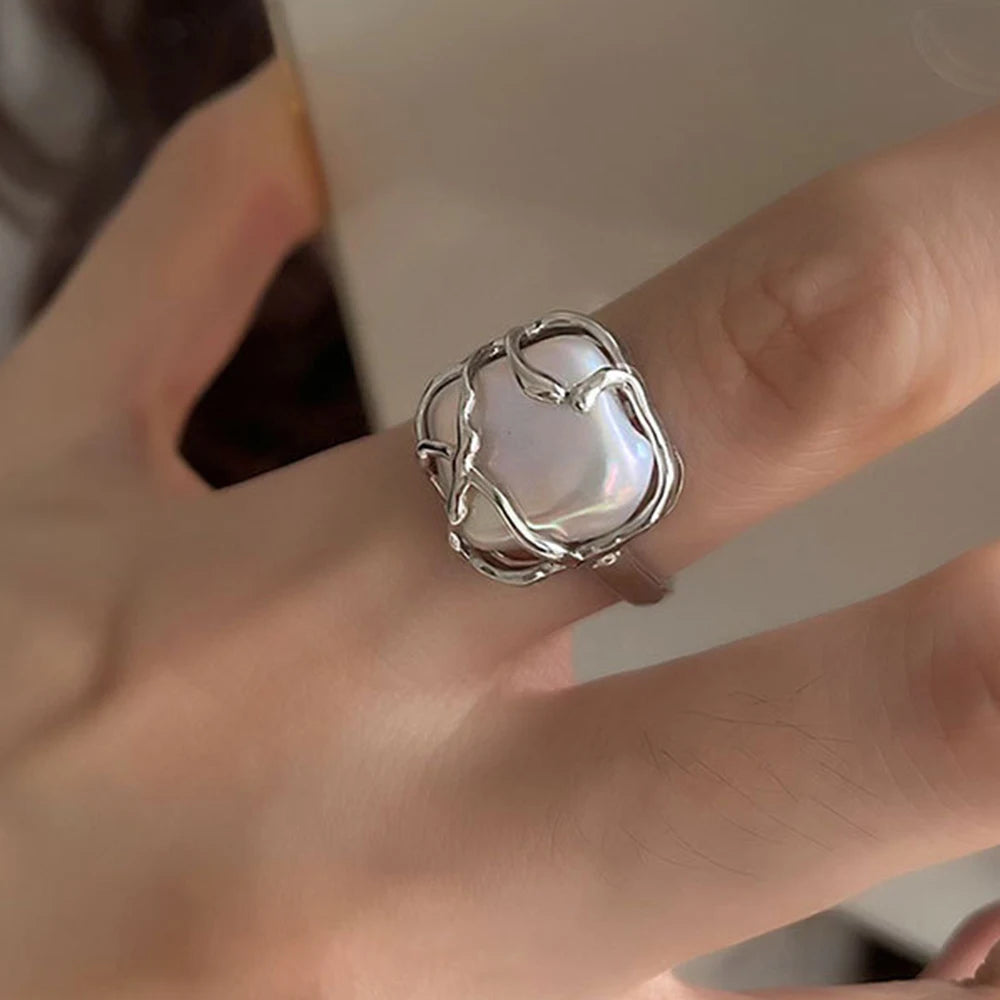 Sterling Silver Pearl Ring