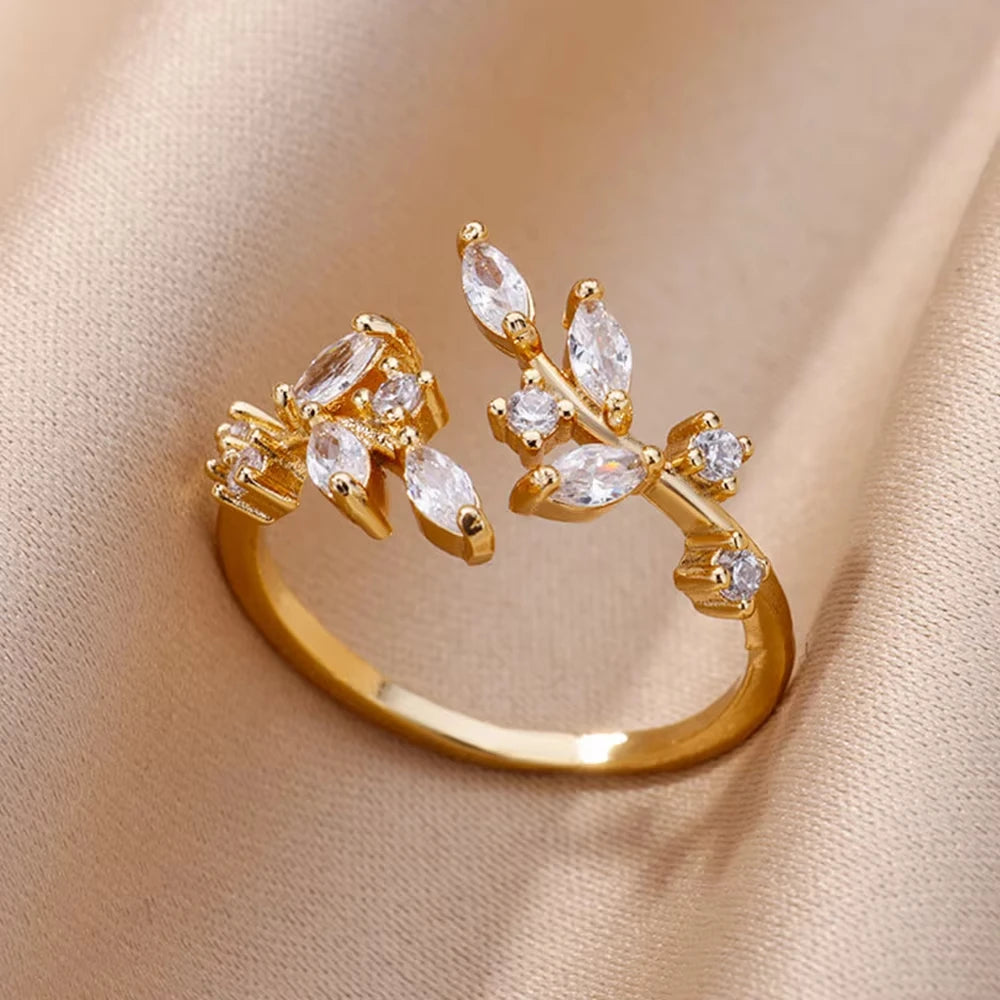 Golden Evil Eye Zircon Ring