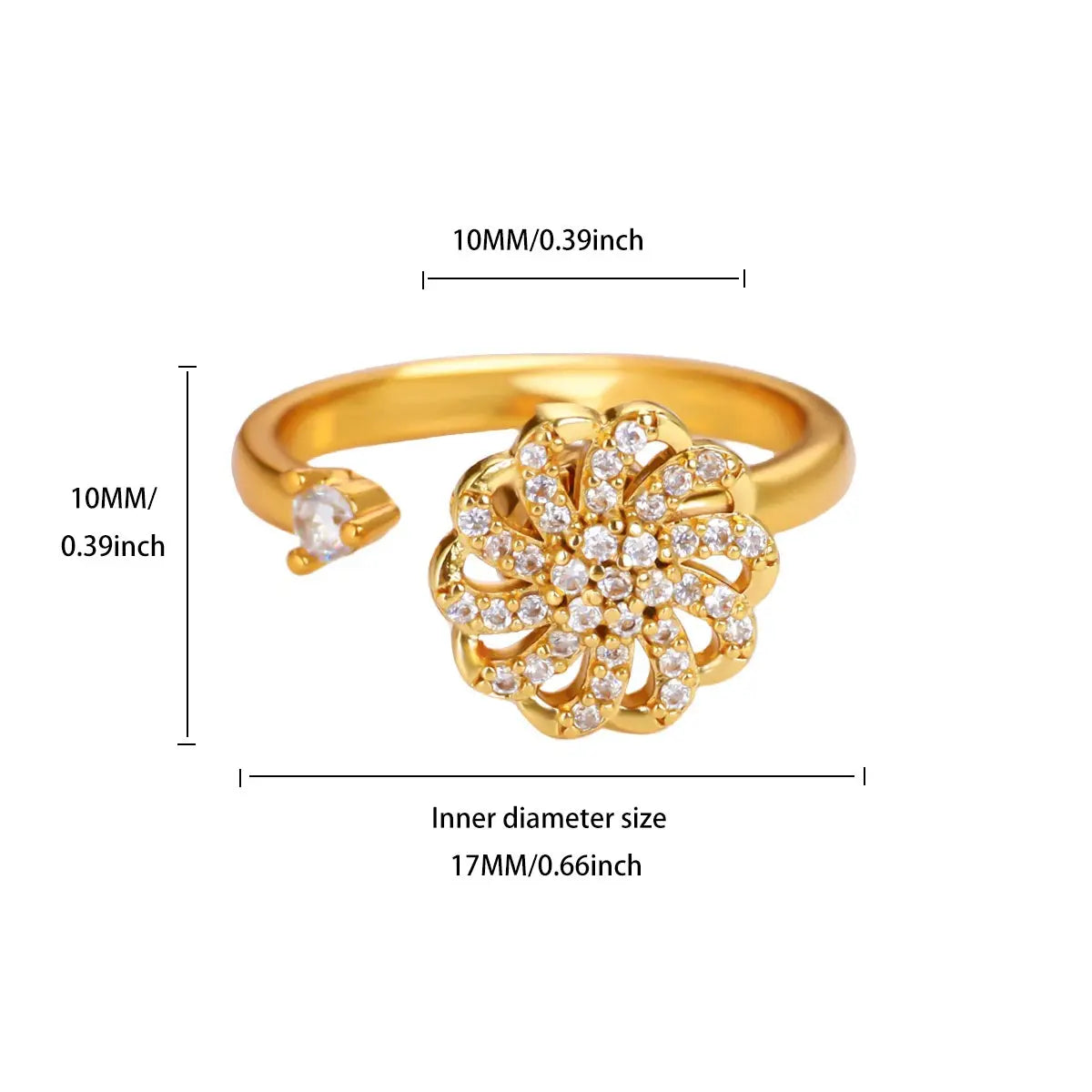 Sunflower Spinner Ring