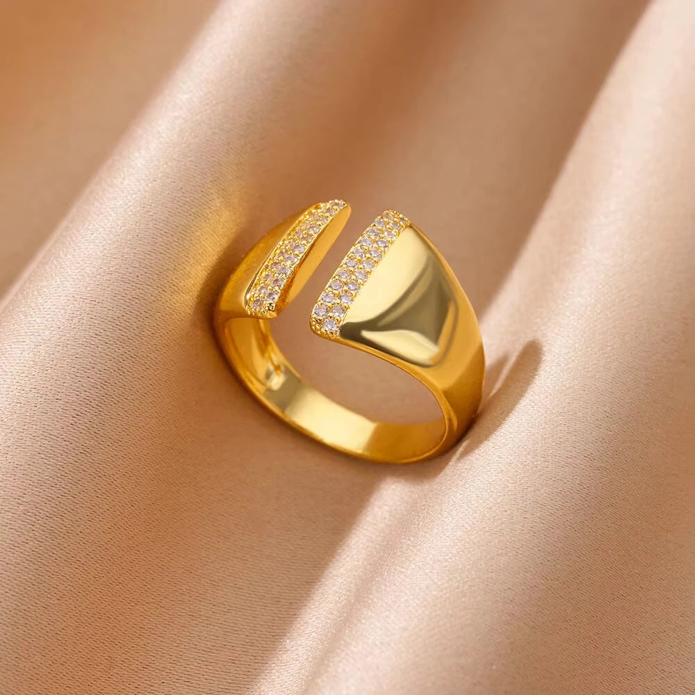 Golden Evil Eye Zircon Ring