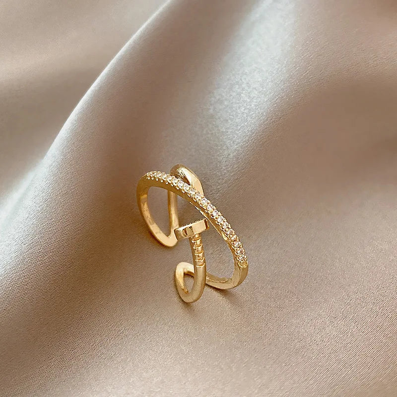 Golden Zircon Adjustable Ring