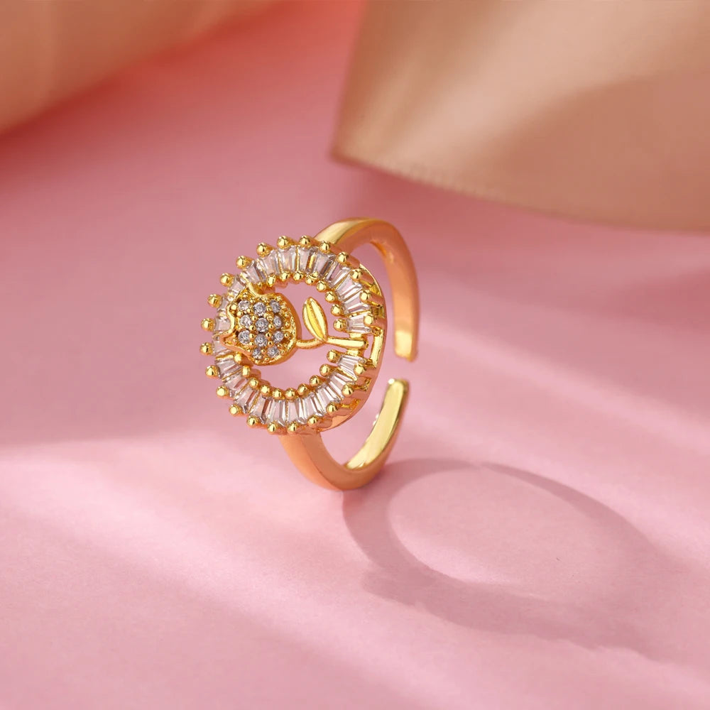 Golden Evil Eye Zircon Ring