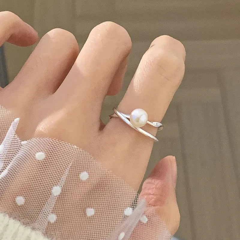 Sterling Silver Pearl Ring