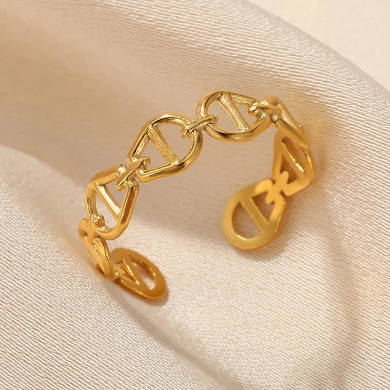 Golden Geometry Open Ring