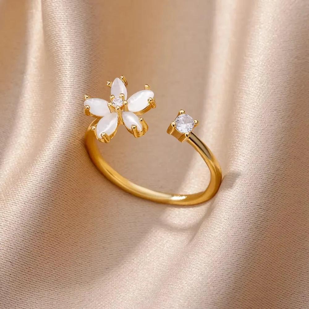 Golden Evil Eye Zircon Ring