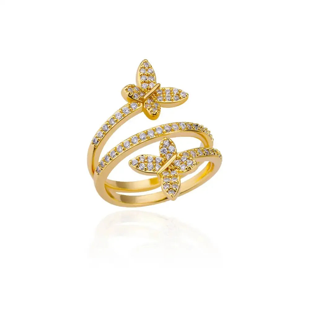 Golden Butterfly Open Ring