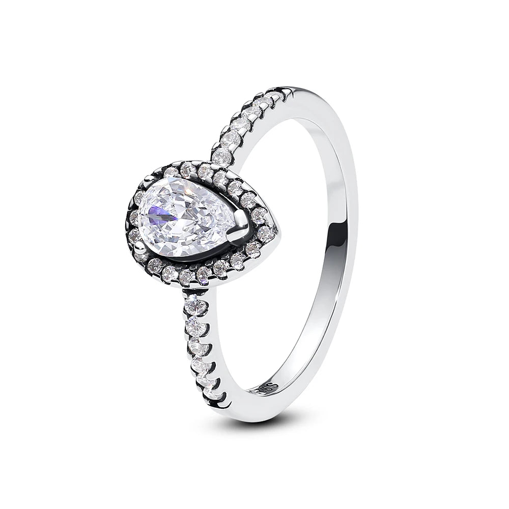 925 Sterling Silver Pavé Heart Ring