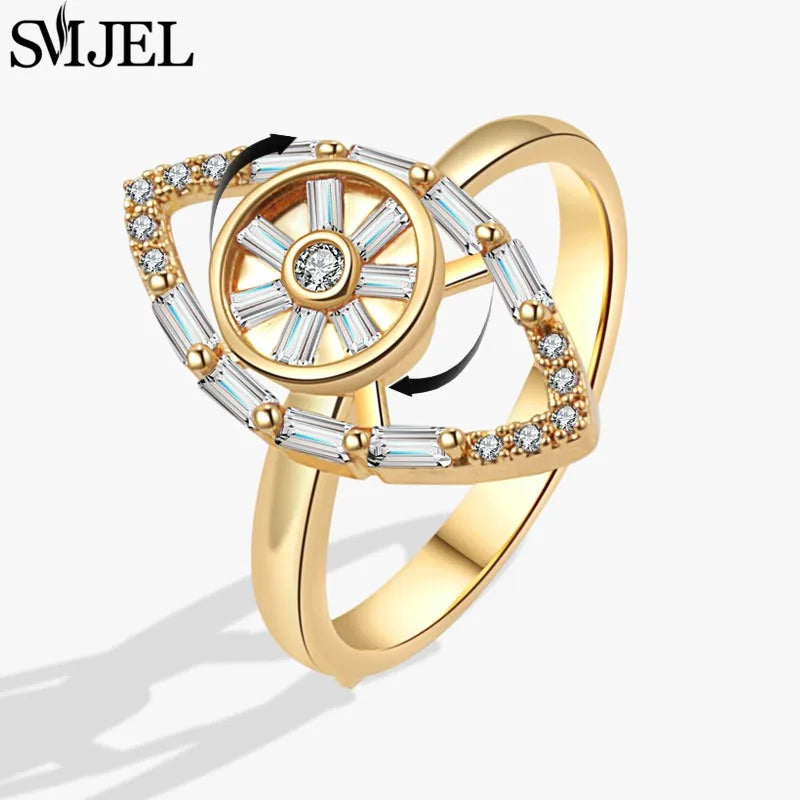 Crystal Bloom Spinner Ring