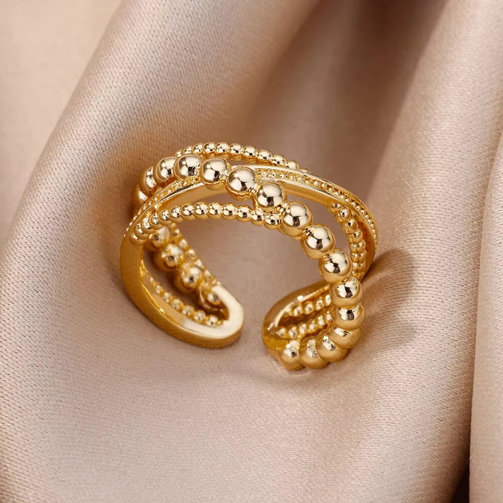 Golden Geometry Open Ring