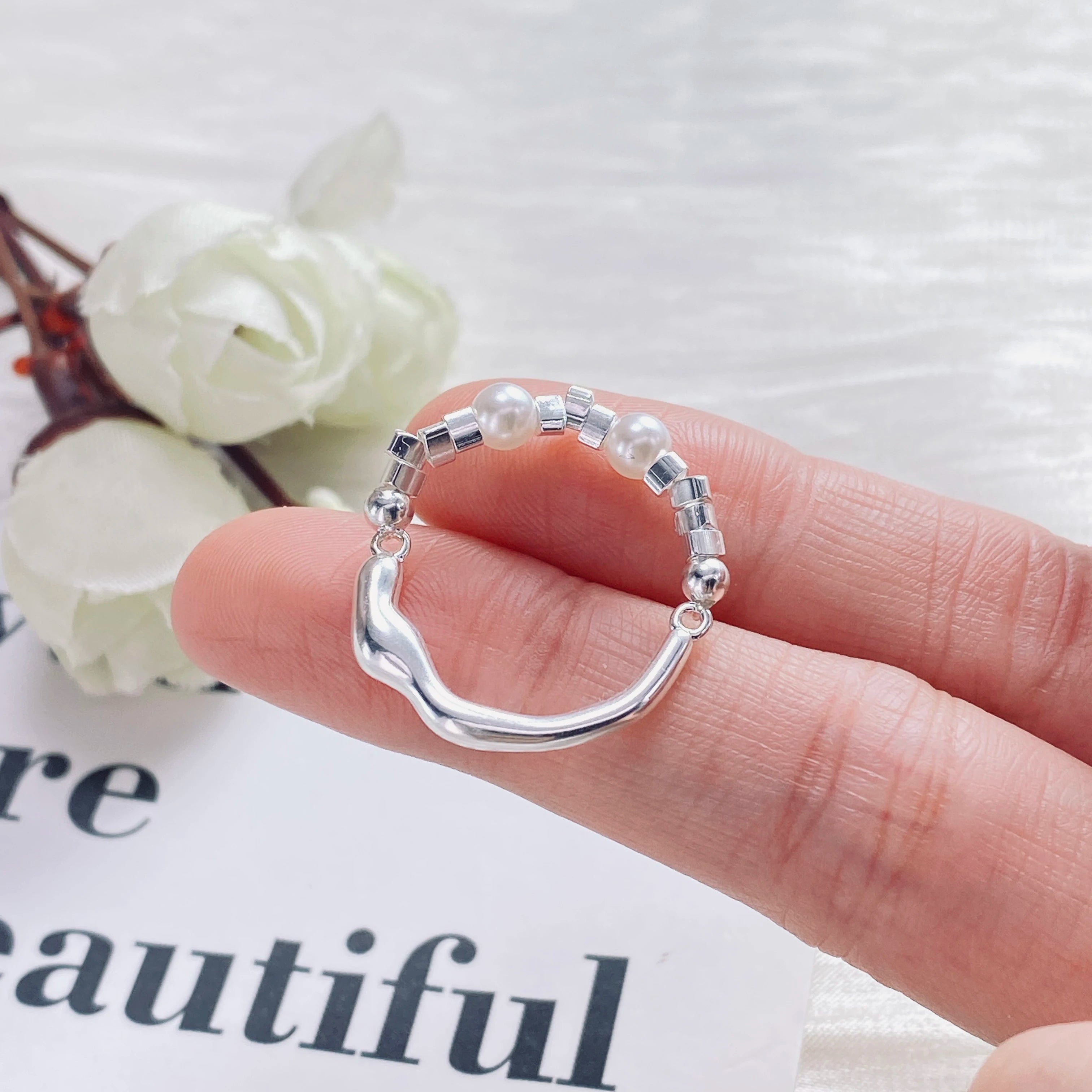 Sterling Silver Pearl Ring