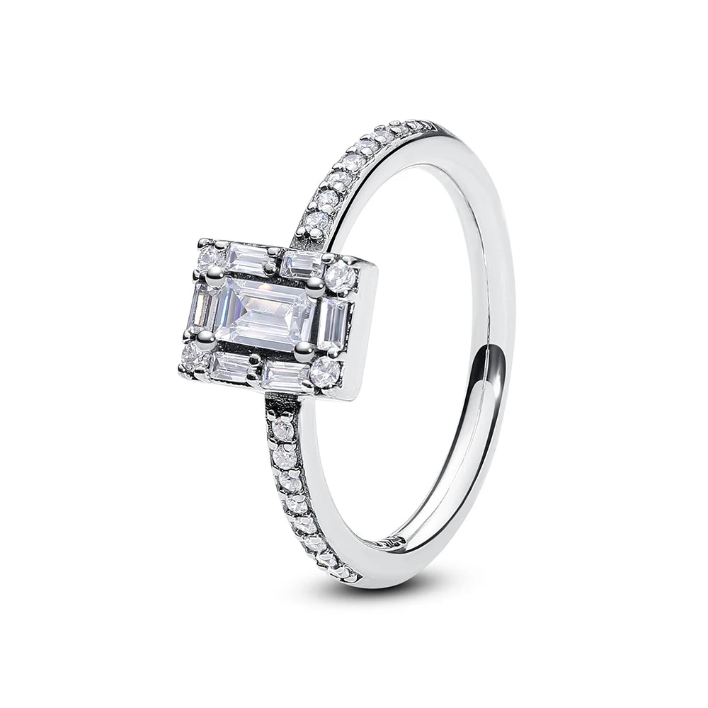 925 Sterling Silver Pavé Heart Ring