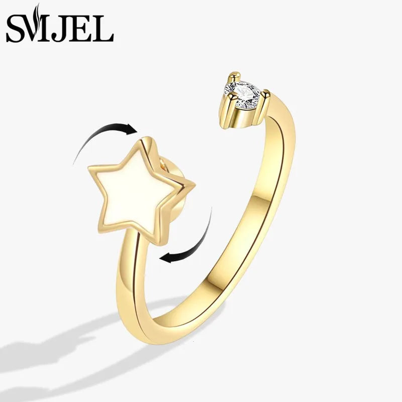 Crystal Bloom Spinner Ring