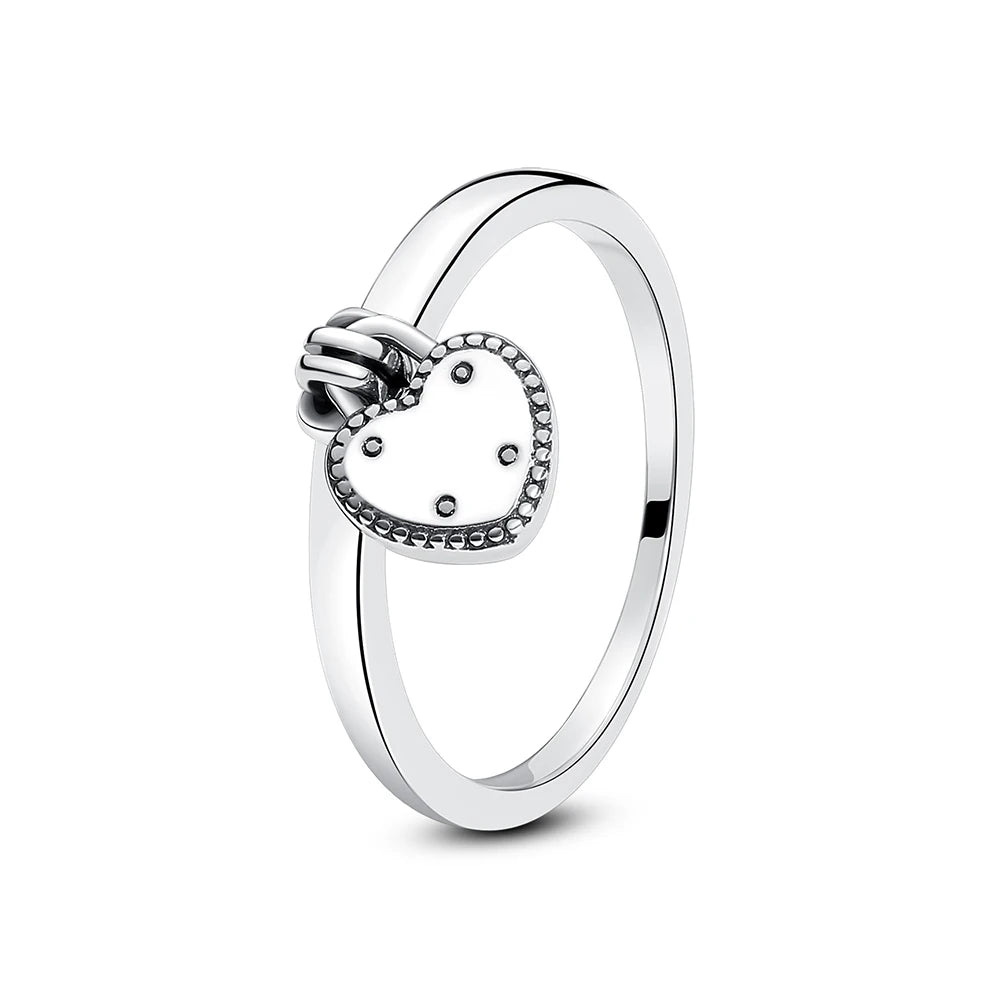 925 Sterling Silver Pavé Heart Ring