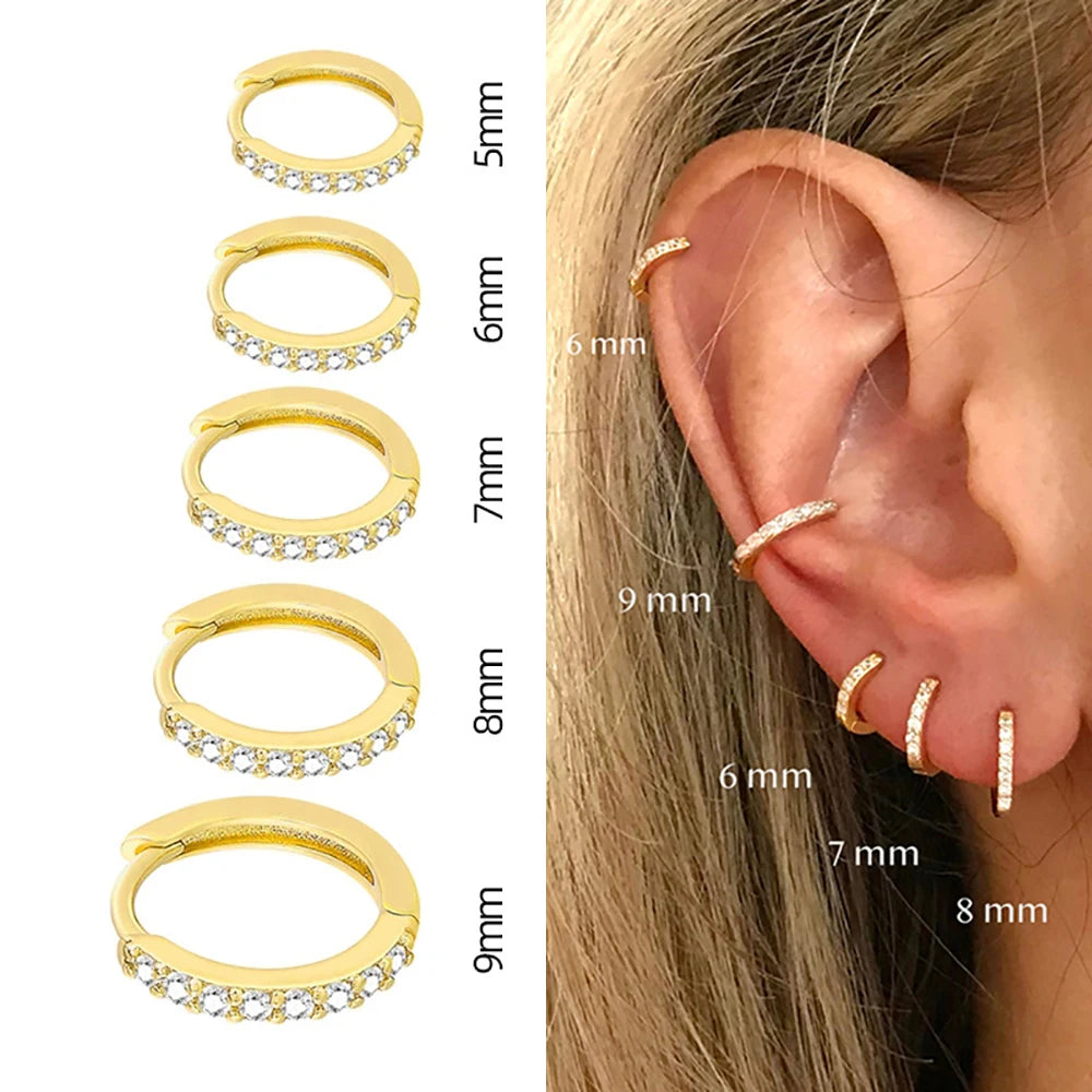 Crystal Zirconia Huggie Earrings