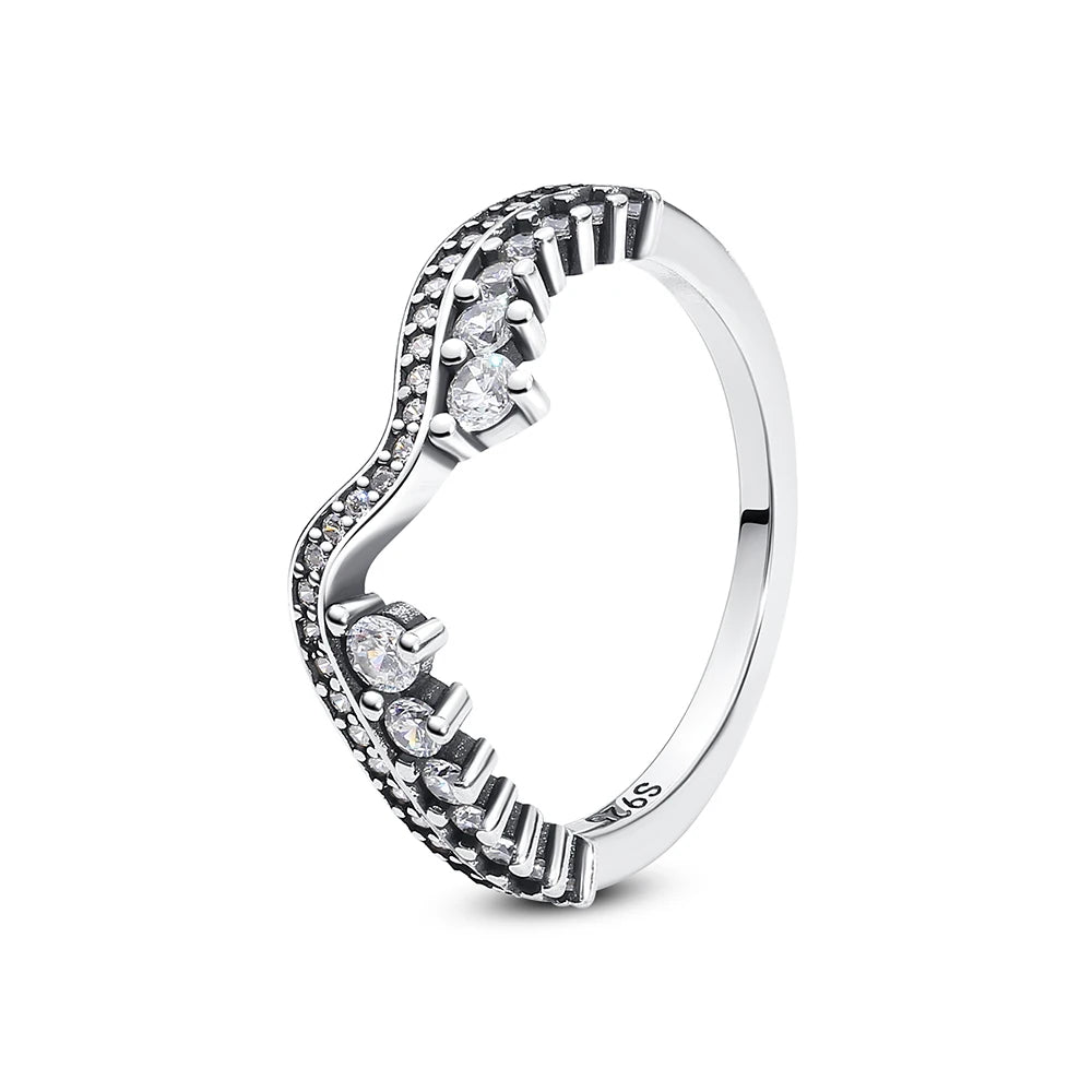 925 Sterling Silver Pavé Heart Ring