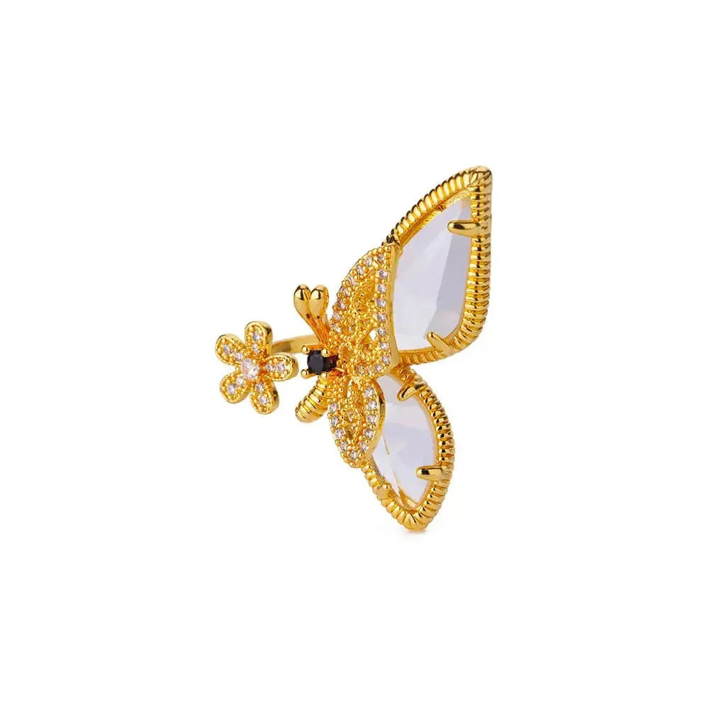 Golden Butterfly Open Ring