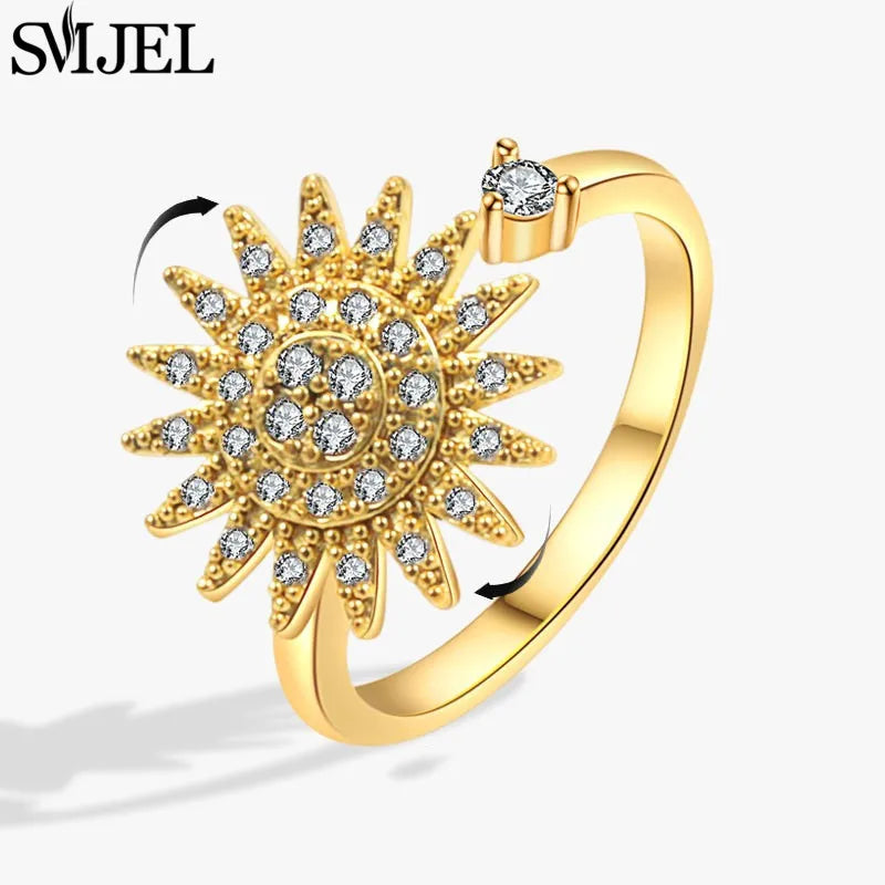Crystal Bloom Spinner Ring