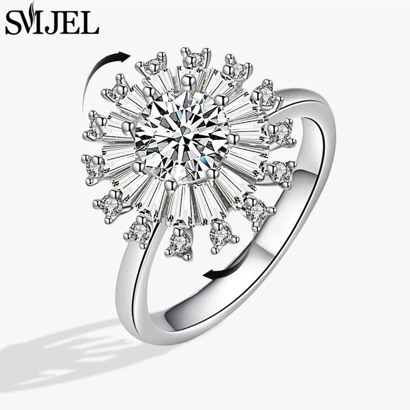 Crystal Bloom Spinner Ring