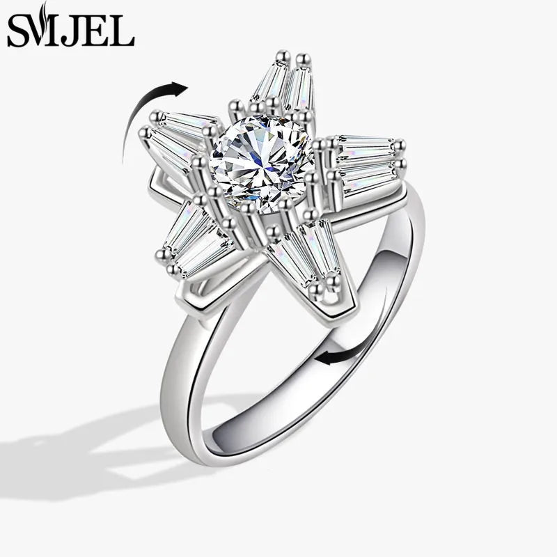 Crystal Bloom Spinner Ring