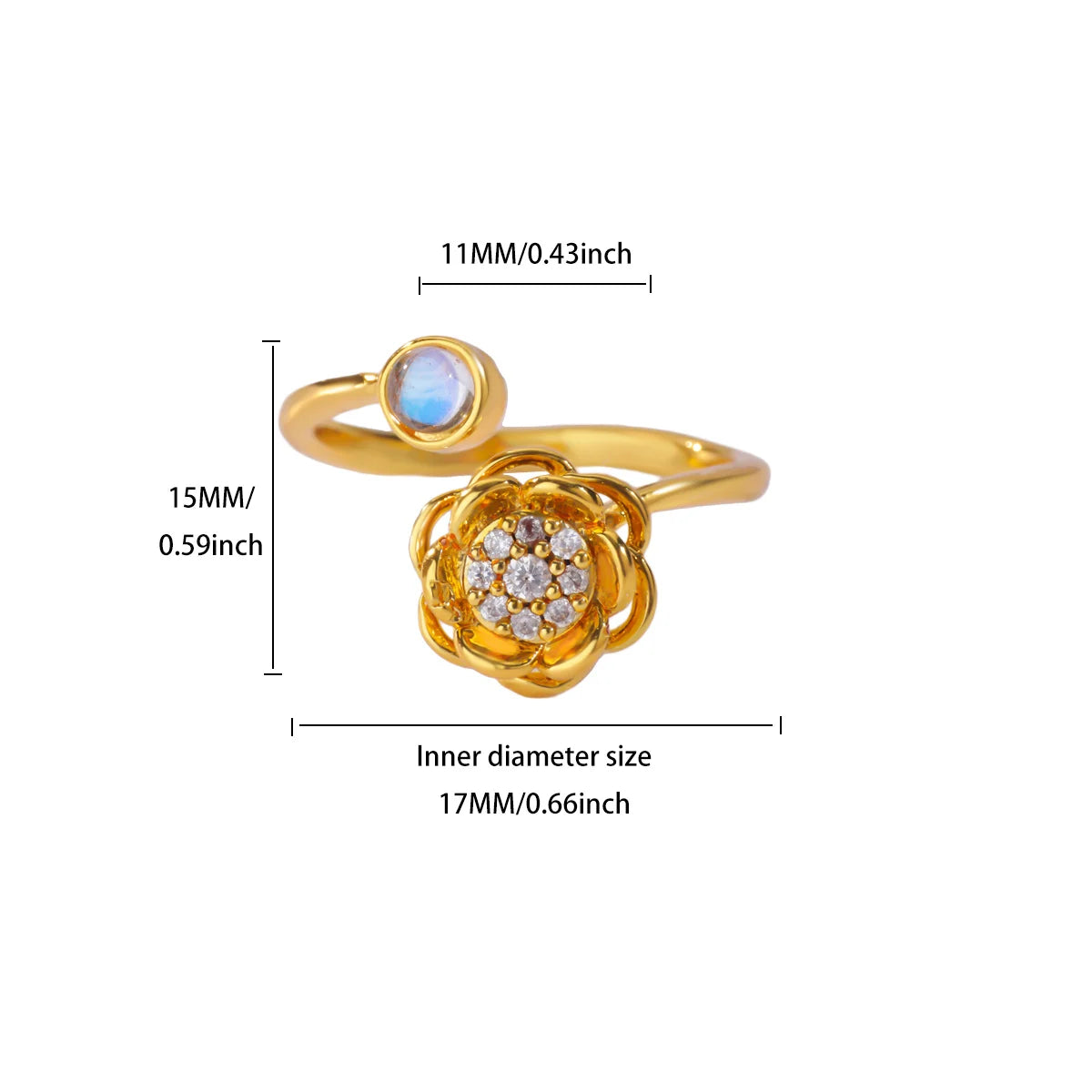 Sunflower Spinner Ring