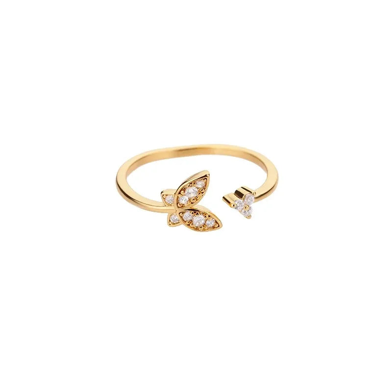 Golden Butterfly Open Ring